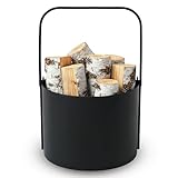 Kapaga - Holzkörbe, Kaminholzkorb aus Metall ⌀ 35 cm, Holzlager innen, Geschweißt - Sofort einsatzbereit, Pulverbeschichtet,...