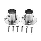 Hicello 2 Stück Flansche aus Edelstahl Rohrhalterung Rohrflansch Rohrflansch 22mm für Kleiderschrank, Rohrleitung, Stütze und...