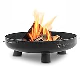 BBQ-Toro Feuerschale Ø 70 cm | Schwarz | Outdoor Feuerstelle mit DREI Standbeinen und Zwei Griffen | Feuerschalen für den Garten,...