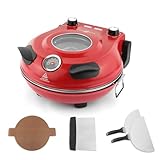 KLAIF Elektrischer Pizzaofen 420 °C, separat regelbare Ober- und Unterhitze, 31 cm Keramik-Pizzastein, inkl. 4-teiligem...