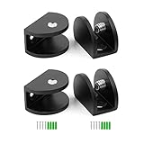 WJUAN 4 Stück Verstellbare Wandregal halterung, Schwarz Aluminium Glasbodenträger mit Rutschfesten Schrauben Regalhalterung, für...