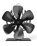 Signstek Ofenventilator, Kaminventilator wärmebetrieben ohne Strom für Holzöfen, 6 Blättern Ofen Ventilator für Kamin/Kaminofen