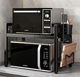 Liwankaqi Erweiterbares Mikrowellen-Ofenregal,Regal Küche Arbeitsplatte von bis zu 30 kg,Längenverstellbar(32-6cm0),Ebene bis zu 42...