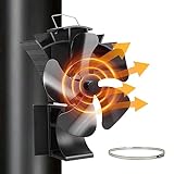 HAWCAFU Kaminventilator Magnetisch, 3-in-1 Ofenventilator Ohne Strom, 5 Blättern Leiser Kamin Ventilator Kaminlüfter für...
