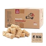 Heumüller Holzwolle 5 kg (ca. 400 Stück) Holzwolle-Anzünder Kaminanzünder | Öko-Anzünder aus Holzwolle & Wachs | Lange Brenndauer...