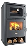 Prity FG D Kaminofen Holz 14,2 kW mit Backofen – Küchenofen Holzherd Festbrennstoffherd – Holzofen zum Kochen & Heizen – BImSchV...
