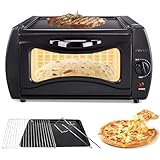 Elektrischer Tandoor Ofen & Pizzamaker - 15L Aufsatzofen mit einstellbarer Temperatur, inklusive Pizzaschieber & Scheibenklemme zum...