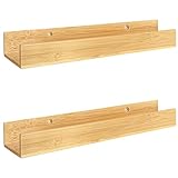 danhol® Badregal | Ohne Bohren (Selbstklebend) | Wandregal ohne Bohren für Badezimmer Küche Wohnzimmer | Kleberegal Bad aus Bambus |...