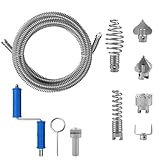 Rohrreinigungsspirale 5M,Spiraldurchmesser 12mm, mit 6 Stück Abflussreiniger Schneidkopf und