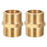 2 STk Doppelnippel 3/4 Zoll Messing Außengewinde, Doppelnippel G3/4' (Ø 25,7mm) AG/AG, Verbindungsstück Gewindefitting 3/4' Messing...