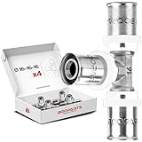 BOOPARTS – 4 Stück – T-Stück Pressfitting Ø16–16–16 | Mehrschichtverbundrohr Fitting | TH-Kontur | Messing/Edelstahl...