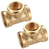 2 Stk 3/4 Zoll T Stück 3/4 Zoll T-Stück, 90° IG Messing Fitting, Schlauchverbinder, 3 Wege T-verbindungsstück, Schlauchtülle...