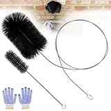 Ofenrohrbürste Kaminbesen ø150 mm/180 mm 2 Stück Kaminbürste Schornsteinbesen Schornsteinfeger Bürste Ofenbürste mit Flexstange...