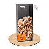 Lemodo Kaminholzregal Metall, Brennholzregal, Metallregal für Kaminholz und Briketts, Holzaufbewahrung, Feuerholzregal, Holzregal,...
