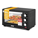 TZS First Austria - Minibackofen 30L 1600W - Mini Backofen stufenlose Temperaturregelung bis 230°C - Miniofen 60 Min. Timer, 3...