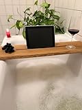 Handgefertigte Badewannenablage Holz ∣ 75 x 20 cm ∣ Tablet Halterung ∣ Entspannung und Luxus für Badezimmer Deko mit dem...