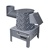 Tragbarer Holzofen Aus Dickem Stahl, Robuste Gusseiserne Holzheizung Zum Heizen und Kochen, Stabiler Camping Holzofen für Innen und...