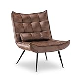 MCombo moderner Sessel Relaxsessel für Wohnzimmer, mit Taillenkissen, Retro Vintage Lesesessel Loungesessel Stuhl Polstersessel,...