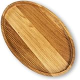 holz4home® Eckiges Dekotablett aus hochwertigem Eichenholz mit Kante I Form: Oval - 24,5 x 39 cm I Holzplatte als Untersetzer oder...
