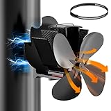 Signstek Kaminventilator Ofenventilator Magnetisch, leiser Kaminlüfter ohne Strom für Kaminofen Holzofen...