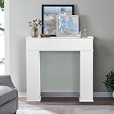 Kaminschrank, 107 x 19 x 100cm, Kaminkonsole deko mit geheimfach, lackierter Kamin Schrank Mit Höhenverstellbare Seitenfächer, für...