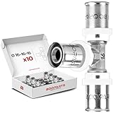 BOOPARTS – 10 Stück – T-Stück Pressfitting Ø16–16–16 | Mehrschichtverbundrohr Fitting | TH-Kontur | Messing/Edelstahl...