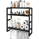 Bamworld Badezimmer Regal Badmöbel Bambus 3 Etagen Organizer Badezimmermöbel Für die Wand Platzsparend Modern...