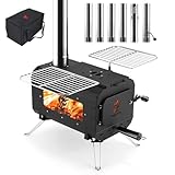 BiggerFire Zeltofen tragbarer Campingofen schwarzer Holzofen Zeltheizung für Zelte Unterkünfte und Camping im Freien