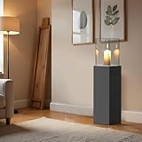 Delemopure 4-in-1 Windlicht Säule Hoch 89 cmTerressenfeuer fur Indoor und Outdoor,Deko Laterne mit Deko-Steine,Tischfeuer Windlicht...