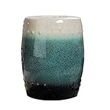 SFQEVHRZ Keramik Garten Hocker， Keramik-Trommel-Gartenhocker, Schminkhocker, farbwechselnder glasierter Ofenhocker, geeignet for...