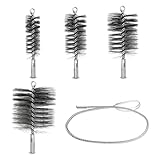 5 Stück Ofenrohrbürste Set für Kaminreinigung und Heizkesselreinigung, Enthält Bürsten in Den Größen 30mm, 50mm, 80mm und 150mm...