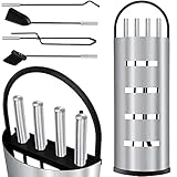 KESSER® Kaminzubehör 5-teiliges Kaminbesteck Set | Modern Design, beschichtet, Hochwertige Kamingarnitur aus 5 Teilen: Besen,...