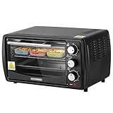 Steinborg Mini Backofen 13 Liter | Pizzaofen | 60°-250°C | Timer | aufklappbares Krümelblech | Minibackofen | Backofen | Kleiner...