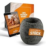 ALPENHAUCH Sauna Aromaschale aus massivem Granit [5x5cm] - Hitzebeständiger Sauna Aufguss Stein für intensiven Duft - Für...