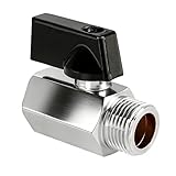 Messing Mini Kugelhahn G3/8' IG (Ø15,3mm) x AG (Ø16,2mm),DN10,Mini-Kugelhahn Absperrhahn,Absperrventil verchromt G3/8' Innen x...