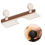 SINBINTA Walnuss Saugnapf Regal, Extra Breites Waschbeckenregal mit Ablauflöchern, Ohne Bohren Badezimmer Organizer, Bad Möbel...