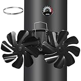 Tomersun Kaminventilator Magnetisch, Ofenventilator Ohne Strom mit 16 Blättern, Leiser Kamin Ventilator Kaminlüfter für...