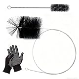 CHUANFU 3 Stück Ofenrohrbürste Set 180 mm, Kaminbesen mit Flexstange, Schornsteinbesen Set mit 30 cm Rohrbürste, Schornsteinfeger...