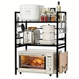 Topnewhome 3 Stufiges Erweiterbares Mikrowellen Regal abnehmbar & stapelbar,Multifunktional Küchenregal für Backofen/Kaffeemaschine...