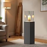 Delemopure 4-in-1 Windlicht Säule Hoch 89 cmTerressenfeuer fur Indoor und Outdoor,Deko Laterne mit Deko-Steine,Tischfeuer Windlicht...