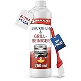 Maxxi Clean 1 x 750 ml + Pinsel I Backofen und Grillreiniger Gel Paste I extrastarker selbstarbeitender Fettlöser I entfernt...