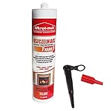 Dichtmasse 1500°C 310ml Hitzebeständige Temperaturbeständigkeit Silikon Ofenrohr, Backofen Kleber Hitzebeständig Feuerfest Schwarz...