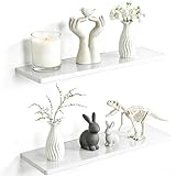 DoocliB Schwebendes Wandregal aus Acryl, Bilderleiste, Kleberegal Bad, Wall Shelf Weiss 30cm, Packung mit 2 Stück