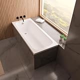ECOLAM Badewanne Pola 180x75 cm moderne Wanne Rechteck Top QUALITÄT Acrylwanne I Ablauf Füße Silikon Design