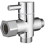 Tecmolog 3 Wege Ventil Messing Umschaltventil 3/8”- 12/17 T Stueck für Bidet Handbrause Chrom,DSF007D