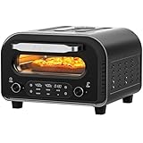 ZACHVO Elektrischer Pizzaofen - bis 450℃, 5 voreingestellte Pizzaarten, 1-60 Min Timer, Touchscreen & Drehregler, Edelstahlgehäuse,...