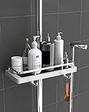 GOOPOOL Duschablage-Aufbewahrungsregal Duschstange ohne Bohren Aufhängen Dusche Regale Zubehör Halterungen Passend für [20mm-25mm]...
