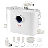 VEVOR Hebeanlage, 900 W, 180 L/min Durchfluss, 12 m Förderhöhe, Abwasserhebeanlage mit 4 Wassereinlässen, Schmutzwasserpumpe für...