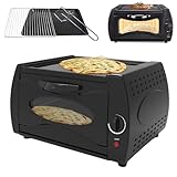 Pizza-Maker Aufsatzofen 15L mit Temperaturregelung 0-380℃, inklusive Scheibe und Klemme, ideal für Mini-Pizza, Chapati, Roti, Naan