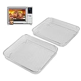 2pcs Air Fryer Ofenkorb, Spülmaschine Safe Mesh Air Fryer Rack Accessoires für Französische Braten Gefrorene Lebensmittel